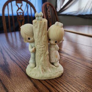 Precious Moments Vintage 1979 Thee I Love Figurine Boy Girl Tree E-3116